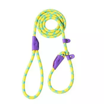 Medium Large Dog Durable Nylon Traction Rope With Adjustable P Chain Outdoor For PurpleRed,Small