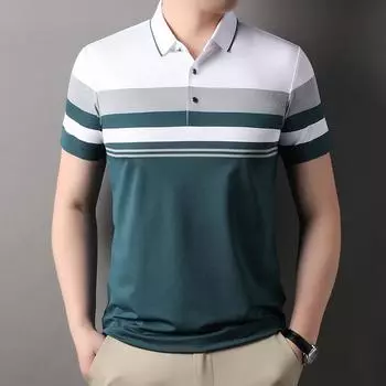 Medium Polo Shirt Business Casual Mulberry Silk Men S Short Sleeve T-Shirt Lapel M