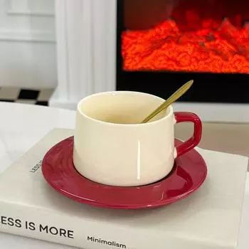 Medium Style Coffee Cup High End Gift Box Set Afternoon Tea Cup Saucer Household Mug Housewarming Gift Ceramic Cup 300ml