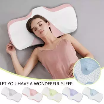 Медленная, без спадания, хлопковая подушка для шеи с эффектом памяти, начало путешествия к качественному сну One Size