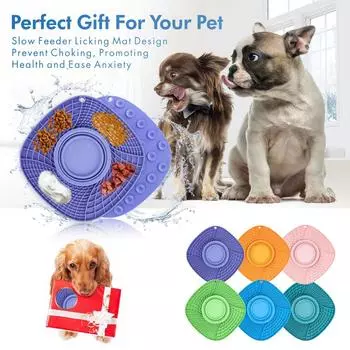 Медленная миска для кормления домашних животных, нескользящая миска-головоломка, предотвращающая глотание домашних животных, медленная посуда для кормления, миска для кошек для маленьких и средних собак
