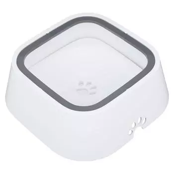 Медленная поилка для домашних животных, защищенная от брызг, предотвращающая скольжение, для перевозки в машине, большая миска для воды для собак, для кошек, белая белый