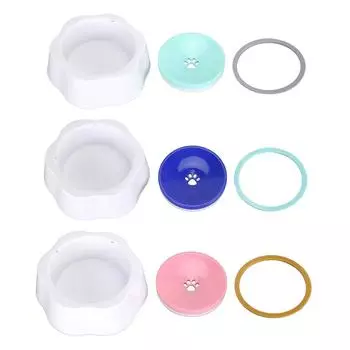 Медленная поилка для воды Медленная поилка для домашних животных Непроливаемая миска для домашних животных Пластиковая пылезащитная плавающая миска для воды Blue