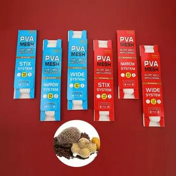 Медленно/быстро тающая рыболовная сетка из ПВА, сменный рулонный крючок, кормушка для наживки, растворяющаяся в воде 18mm*5m синий