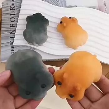 Медленный отскок Маленький хомяк Сжимаемая игрушка Мультяшный хомяк Непоседа Игрушка Сенсорные игрушки серый