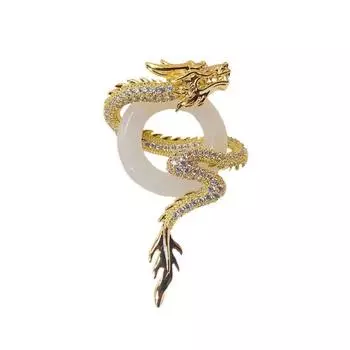 Медная брошь со знаком зодиака Дракон, мужская и женская, элитная брошь для костюма, осенние и зимние аксессуары для пальто, тренд серебряный