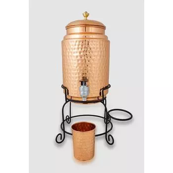 медная бутылка для воды, 1000 мл, набор из 1 шт., зеленый принт (5-литровый контейнер)