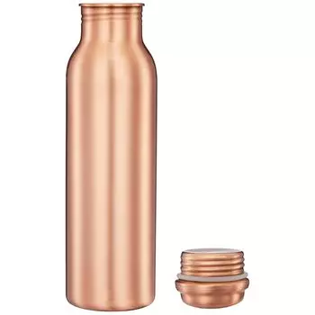 Медная бутылка для воды | 100% чистая медная бутылка для воды I Герметичная и устойчивая к ржавчине I Медная бутылка для дома, школы и офиса | 950 мл (Пакет из 1)