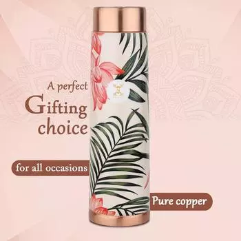 Медная бутылка для воды (950мл) | Бутылка из 100% чистой меди | Бутылка для воды без BPA и нетоксичная с антиоксидантными свойствами меди (1 кусок)
