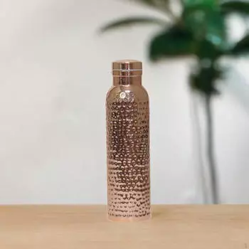 Медная бутылка для воды, металлическая, для спорта, фитнеса, езды на велосипеде, напитка с широким горлышком, для рыбалки