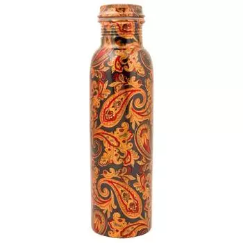 Медная бутылка для воды с аюрведическими преимуществами для здоровья и рекомендованная врачом медная бутылка с цифровой печатью, герметичная, бесшовная, 1000 мл