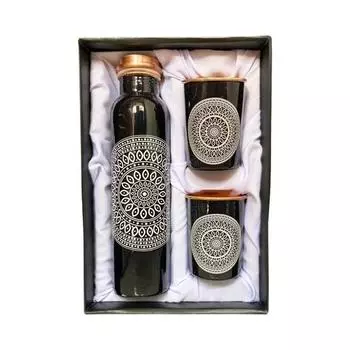 Медная бутылка для воды со стеклянным подарочным набором без соединения Бутылка для воды 1 литр Бутылка медь