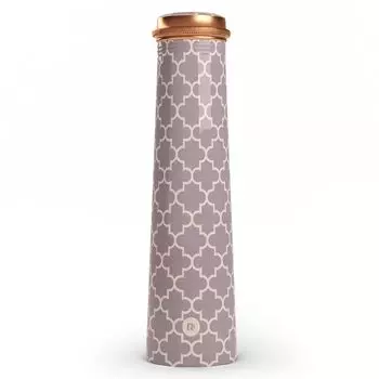 Медная бутылка для воды Tower с печатным гладким серым дизайном Pure Tamba, герметичная, подходит в качестве подарка на день рождения для мужчин и женщин от ebstore, 750 мл (Пакет из 1)