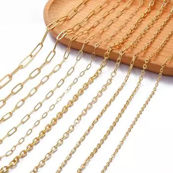Медная цепочка для украшений ручной работы своими руками Length: 1Meter золотой