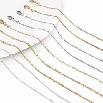 Медная цепочка из бисера на ключицу для изготовления ювелирных изделий своими руками, аксессуары для рукоделия 1.20mm серебряный