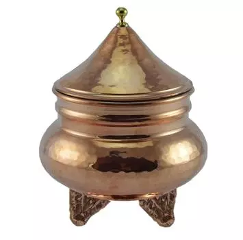 Медная чаша с крышкой, Кавказская чаша-тренога, Декоративная чаша для конфет, Металлическая сахарница, Ваза для сладких подарков, Аутентичная османская маленькая матовая медная чаша