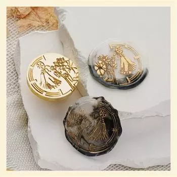 Медная голова Цветы Растения Восковая краска Подарочная упаковка Свадебные приглашения Печать-штамп-карты Конверты Солнечные условия Печать-штамп 3cm