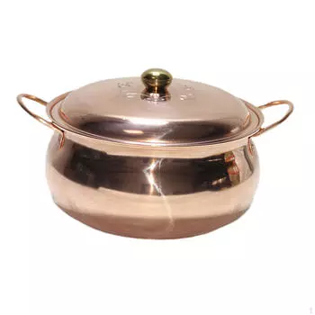 Медная кастрюля для супа, приготовление пищи, посуда, композитное дно, быстроразогревающаяся кастрюля для 22cm