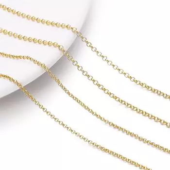 Медная круглая крестовая цепь для изготовления ювелирных изделий своими руками, аксессуары для рукоделия 1.5mm