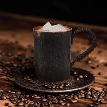Медная кружка для кофе, пивная кружка, барная посуда, чайная посуда ручной работы, питьевая вода и холодная чёрный