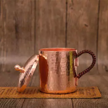 Медная кружка для воды 550 мл, прочная чайная утварь из латуни с широким горлом, практичная для кофе B