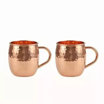 Медная кружка-мул, Кружка для пива Moscow Mule, Сервировочная посуда для коктейлей, Посуда для напитков и барная посуда, Напитки и подарки, Лучшее для вечеринок (500 мл) Набор из 2
