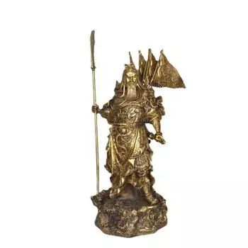 Медная латунная изысканная большая китайская латунная статуэтка фэншуй девять 26 см драконов Гуань Гун украшение для дома