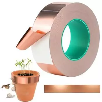 Медная лента для защиты улиток. Самоклеящаяся, сильная липкость, водонепроницаемая. Легко наносится. Лента из медной фольги. Медная лента, отталкивающая улиток. 5cm
