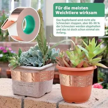 Медная лента для защиты от улиток, самоклеящаяся, липкая, водонепроницаемая, легко наносится, прочная, медная фольгированная лента 5cm