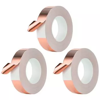 Медная лента против улиток 30/50/70 мм, защитная лента от электромагнитных помех, самоклеящаяся лента из медной фольги, отпугивающая улиток, медная фольга EMI для защиты растений Double guide 30mm20m