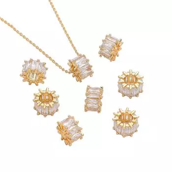 Медная микроинкрустированная цирконовая бусина, разделенная паспарту, подвеска для изготовления ювелирных изделий своими руками