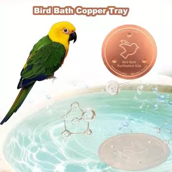 Медная подставка для купания птиц, 0,6 мм Усиленный медный поддон для чистки с трехточечной опорой для физически безопасной чистой воды во все сезоны One Size