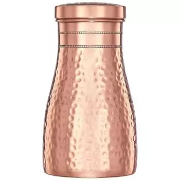 Медная прикроватная бутылочка для воды со стеклянной кованой отделкой 1000 мл