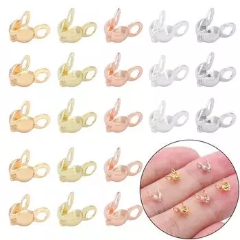 Медная пряжка-застежка для DIY ожерелья, браслета, серег, изготовления ювелирных изделий, аксессуары для рукоделия серебряный