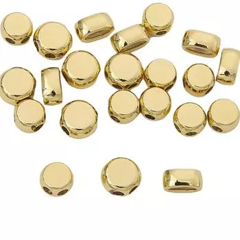 Медная силиконовая плоская круглая бусина с двойным отверстием для изготовления ювелирных изделий своими руками, аксессуары для рукоделия 8mm