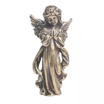Медная статуя молящегося ангела, маленькие украшения, латунные фигурки ангелов, настольные украшения, аксессуары для домашнего декора для комнаты 1pcs