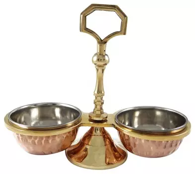 Медная столовая посуда IBA Indianbeautifulart для индийских лучших гарниров, держатель для приправ, маринованных огурцов 2 медный