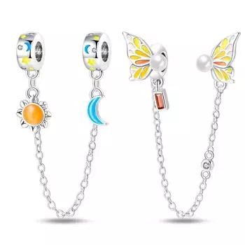 Медная светящаяся пряжка безопасности, ювелирные изделия со светящейся цепочкой безопасности в виде солнца и луны