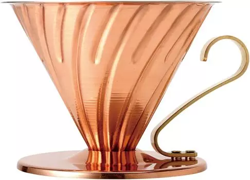 Медная воронка HARIO V60 для 1–4 чашек кофе, ручная капельная кофеварка, сделано в Японии [VDPR-02-CP]