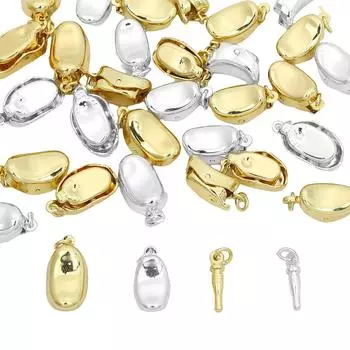 Медная застежка-разъем для браслета и ожерелья DIY Изготовление ювелирных изделий 8x15mm серебряный