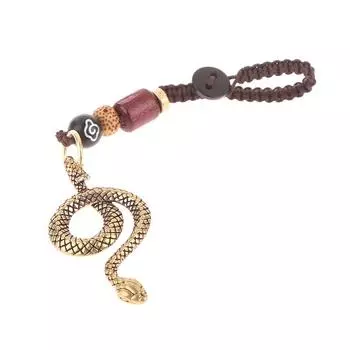 Медная змея, винтажная латунная подвеска для ключей ручной работы, чистый зодиакальный диск, подвеска на ремень, автомобильный ключ, кулон для ног as the picture