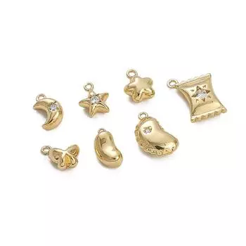 Медная Звезда Цветок Бабочка Луна Подвеска Для DIY Изготовления Ювелирных Изделий Ремесленные Аксессуары 8x9mm