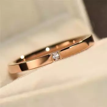 Медное кольцо со стеклянным камнем в цветах: серебро / розовое золото 4 розового золота