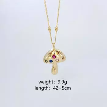 Медное позолоченное литературное ретро простое индивидуальное колье в виде гриба-жука на ключицу с цепочкой ниша женское