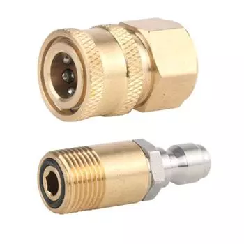 Медное сопло 1/4 дюйма Быстрое подключение M18x1.5 Установка адаптера мойки под давлением для автомойки Антидеформированный адаптер шайбы