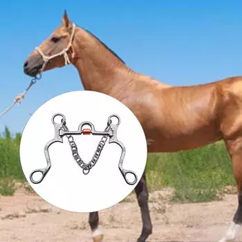 Медное удило для рта с крючками для окантовки цепочки, серебряная отделка, центральный ролик, кляп из нержавеющей стали Mouth Length 120mm