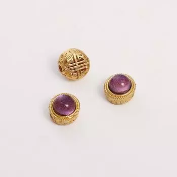 Медные бусины-разделители ручной работы золотого цвета: Циркон Нефрит Рассыпные Драгоценные Камни для DIY Ожерелий, Браслетов, Ювелирных Изделий и Аксессуаров для Подвесок