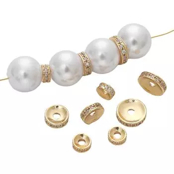 Медные циркониевые инкрустированные разделительные бусины для изготовления ювелирных изделий своими руками, аксессуары для рукоделия 6mm