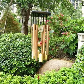 Медные деньги, подвеска с колокольчиками, балкон, открытый двор, сад, украшение дома, металлическая труба, колокольчики, большие колокольчики, трубки