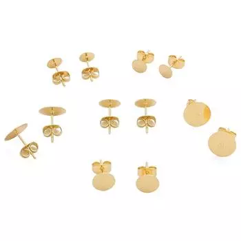 Медные круглые плоские не висячие серьги для изготовления ювелирных изделий своими руками, аксессуары для рукоделия 6x12mm